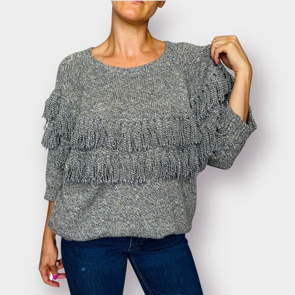 90s Bonnie Lee Leroy Gray Fringe Sweater - Picture 4 of 8
